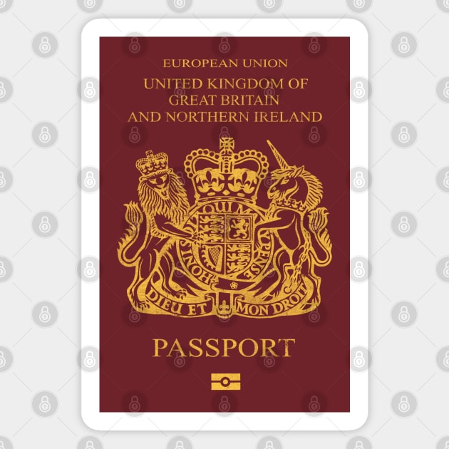 UK Passport - Vintage Style Design (Classic Version) Magnet by DankFutura